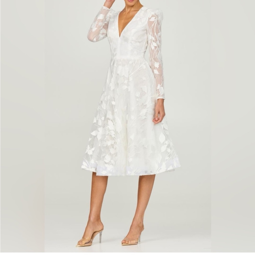 Helsi Parker Floral Sheer Sleeved Midi Dress